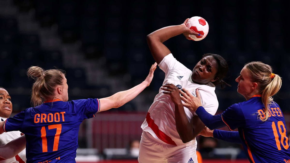 Grace Zaadi of France's handball team