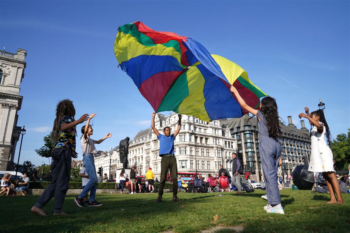 <i>Stefan Rousseau/PA Images/Getty Images</i><br/>Children to gather at Parliament Square in London in early September to read their Letters to the Earth