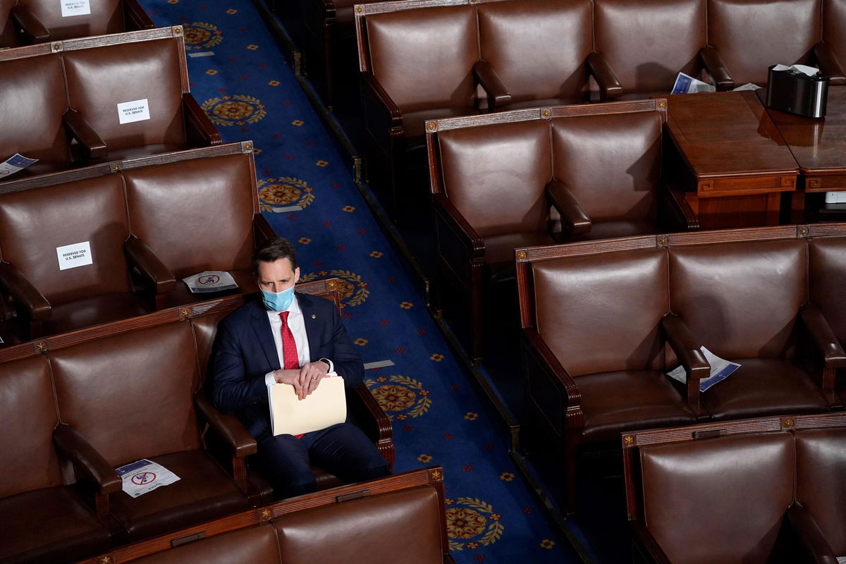 <i>Drew Angerer/Getty Images</i><br/>Republican Sen. Josh Hawley said September 14 that he will place a hold on