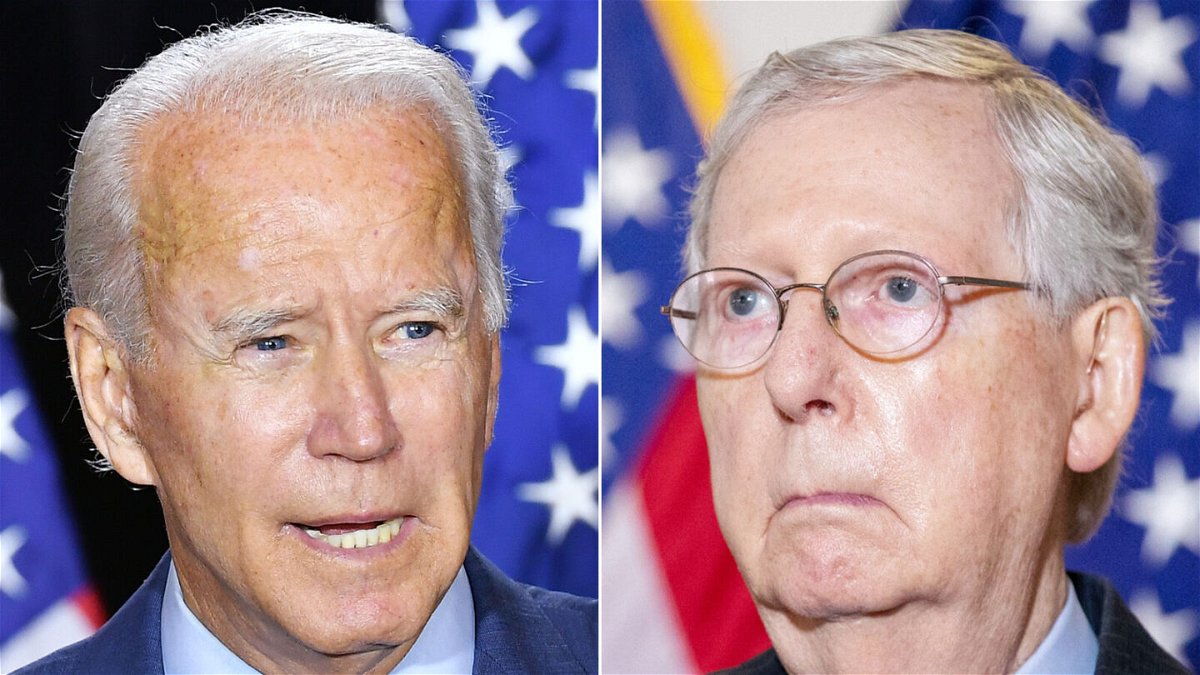 <i>Getty Images/AFP</i><br/>Senate Republican Leader Mitch McConnell said Wednesday: 'There isn't going to be an impeachment' of President Joe Biden over the withdrawal of US troops from Afghanistan.