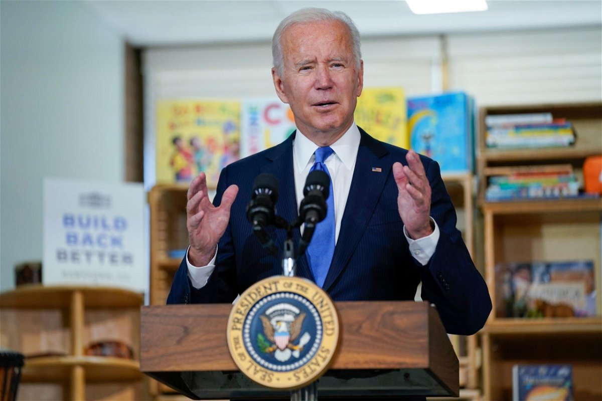 <i>Evan Vucci/AP</i><br/>The White House on Monday announced a new plan to combat pollution from per- and polyfluoroalkyl substances (PFAS). President Joe Biden is shown here at the Capitol Child Development Center
