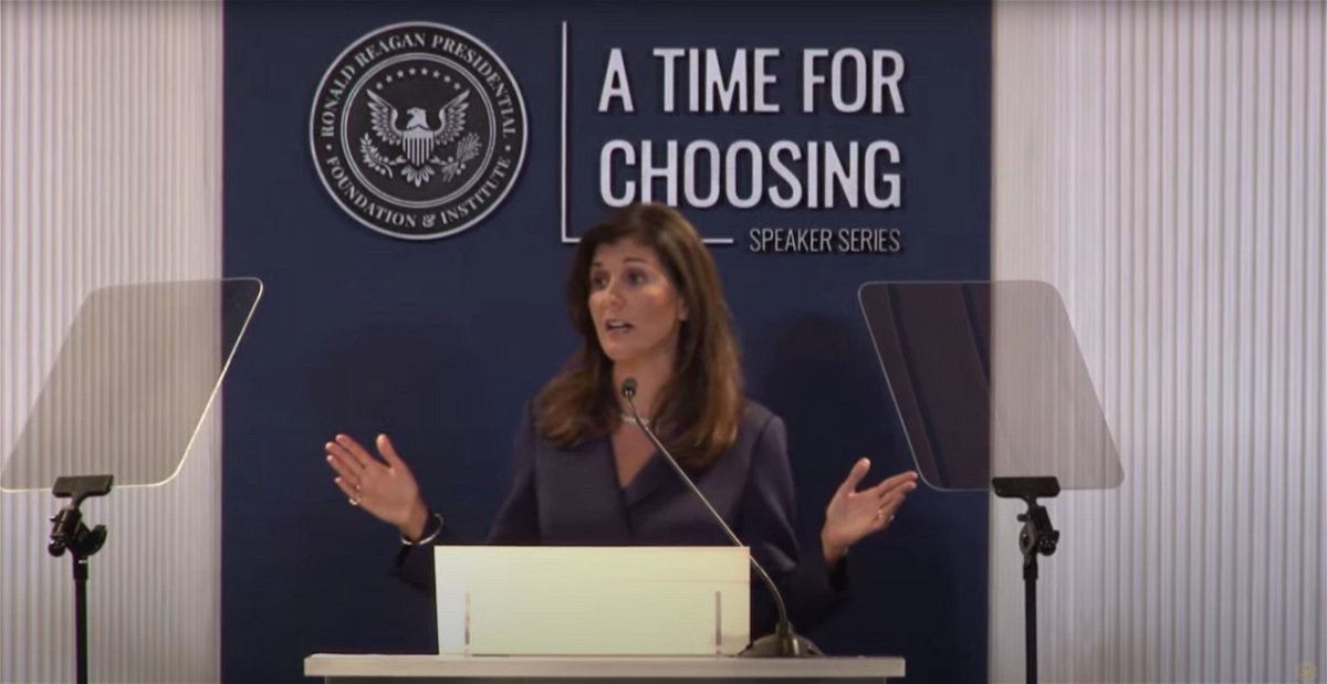 <i>Reagan Presidential Foundation & Institute</i><br/>Former UN ambassador Nikki Haley become the latest potential 2024 contender to grace the stage at the Ronald Reagan Library as the GOP looks to chart its course after the defeat of former President Donald Trump.