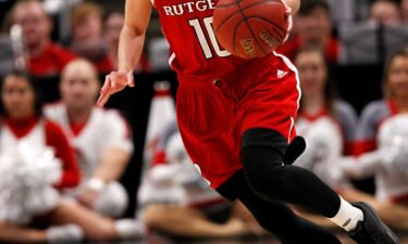 Kathleen Fitzpatrick was a guard for the Rutgers Scarlet Knights. Here she is seen in a game against the Ohio State Buckeyes in Indianapolis in March 2018. Now a teacher