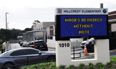 A sign outside Hillcrest Elementary School in Orlando