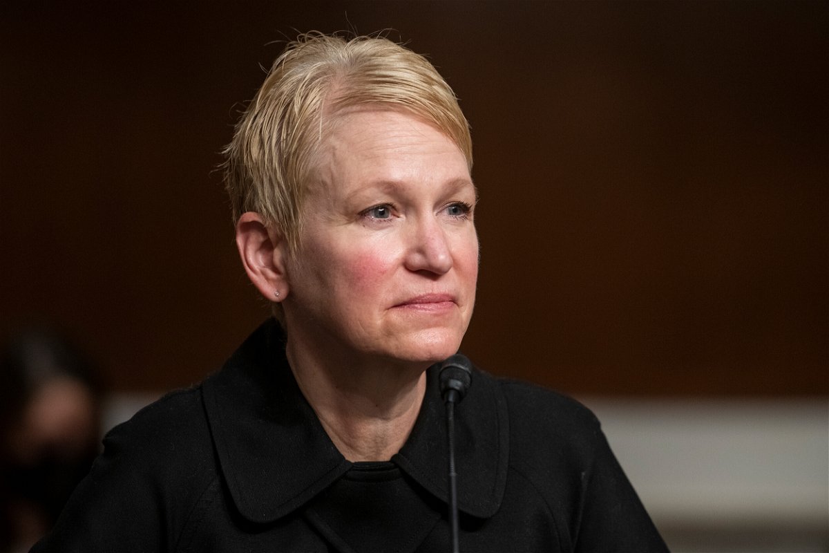 <i>Rod Lamkey/CNP/Sipa USA</i><br/>Celeste Ann Wallander appears at a Senate Armed Services Committee hearing for her nomination on January 13.