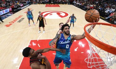 Miles Bridges #0 of the Charlotte Hornets in action against the Atlanta Hawks at State Farm Arena in Atlanta