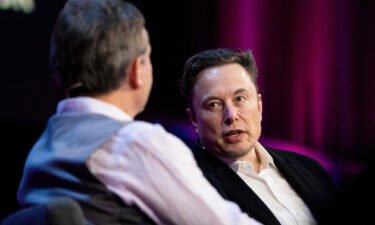 Elon Musk is speaking during an interview with head of TED Chris Anderson at the TED2022: A New Era conference in Vancouver