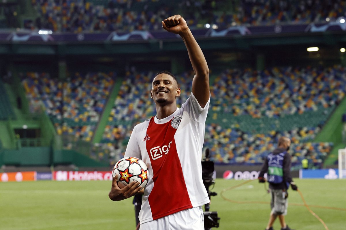 <i>ANP Sport/Getty Images</i><br/>Sebastien Haller of Ajax with the match ball during the UEFA Champions League match between Sporting CP and Ajax Amsterdam at Estadio Jose Alvalade on September 15