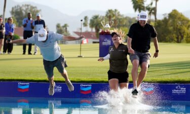 Jennifer Kupcho celebrated her first LPGA title by jumping into Poppie's Pond.