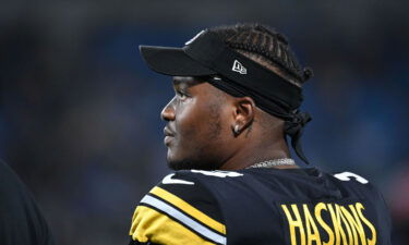Pittsburgh Steelers quarterback Dwayne Haskins is shown here on the sidelines in the third quarter at Bank of America Stadium.