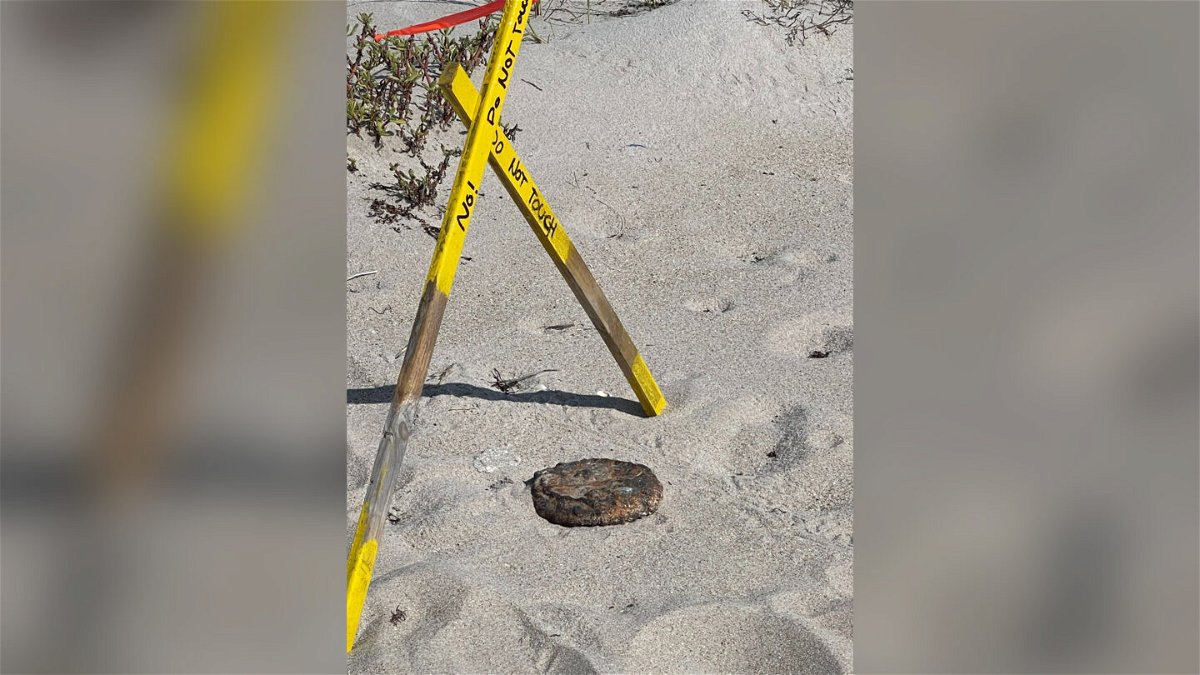 <i>Indian River County Sheriff's Office</i><br/>A suspected land mine was removed from a Florida beach