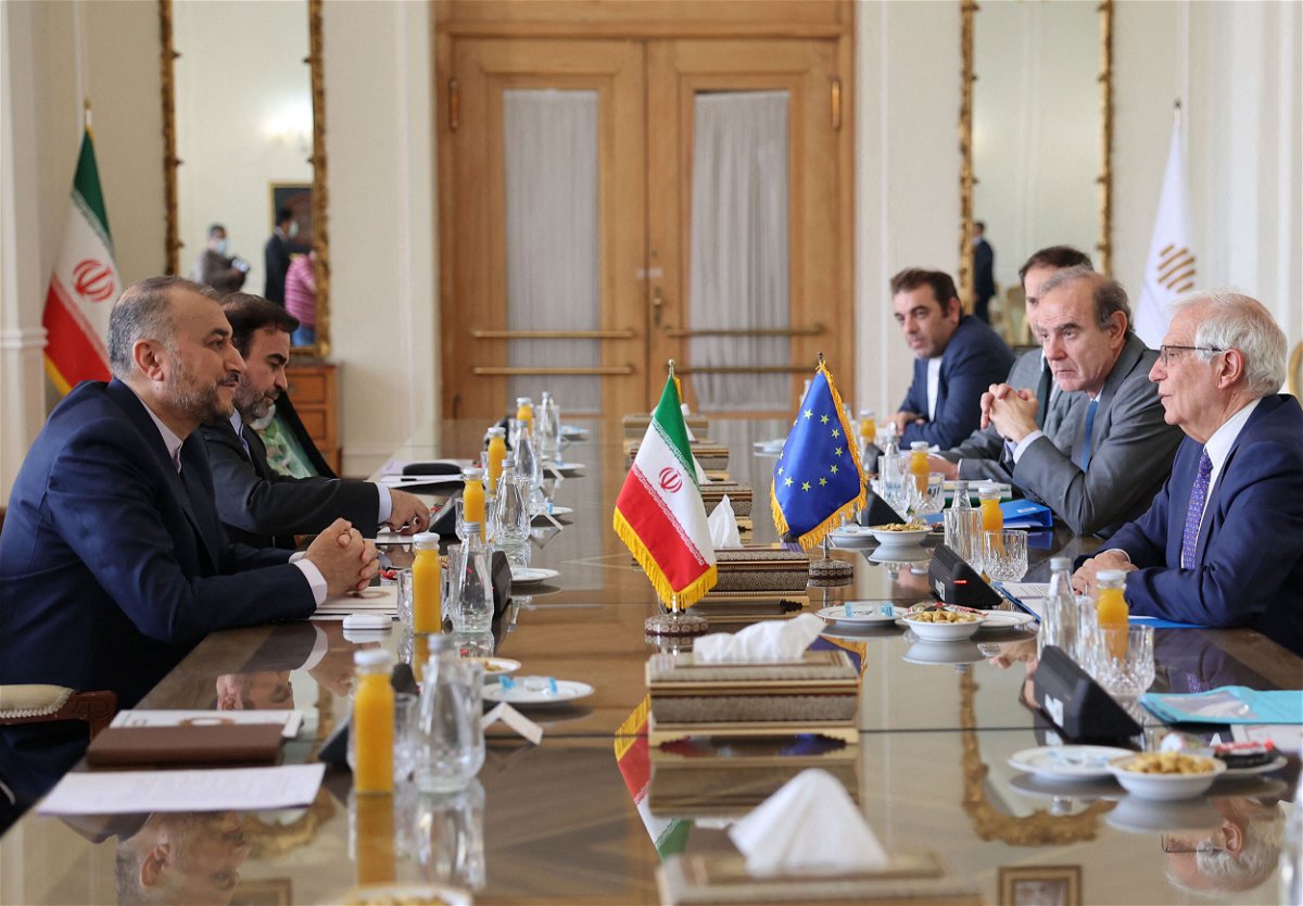 <i>Atta Kenare/AFP/Getty images</i><br/>Iran's Foreign Minister Hossein Amir-Abdollahian meets Josep Borell