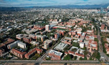 An aerial view of the University of Southern California campus
