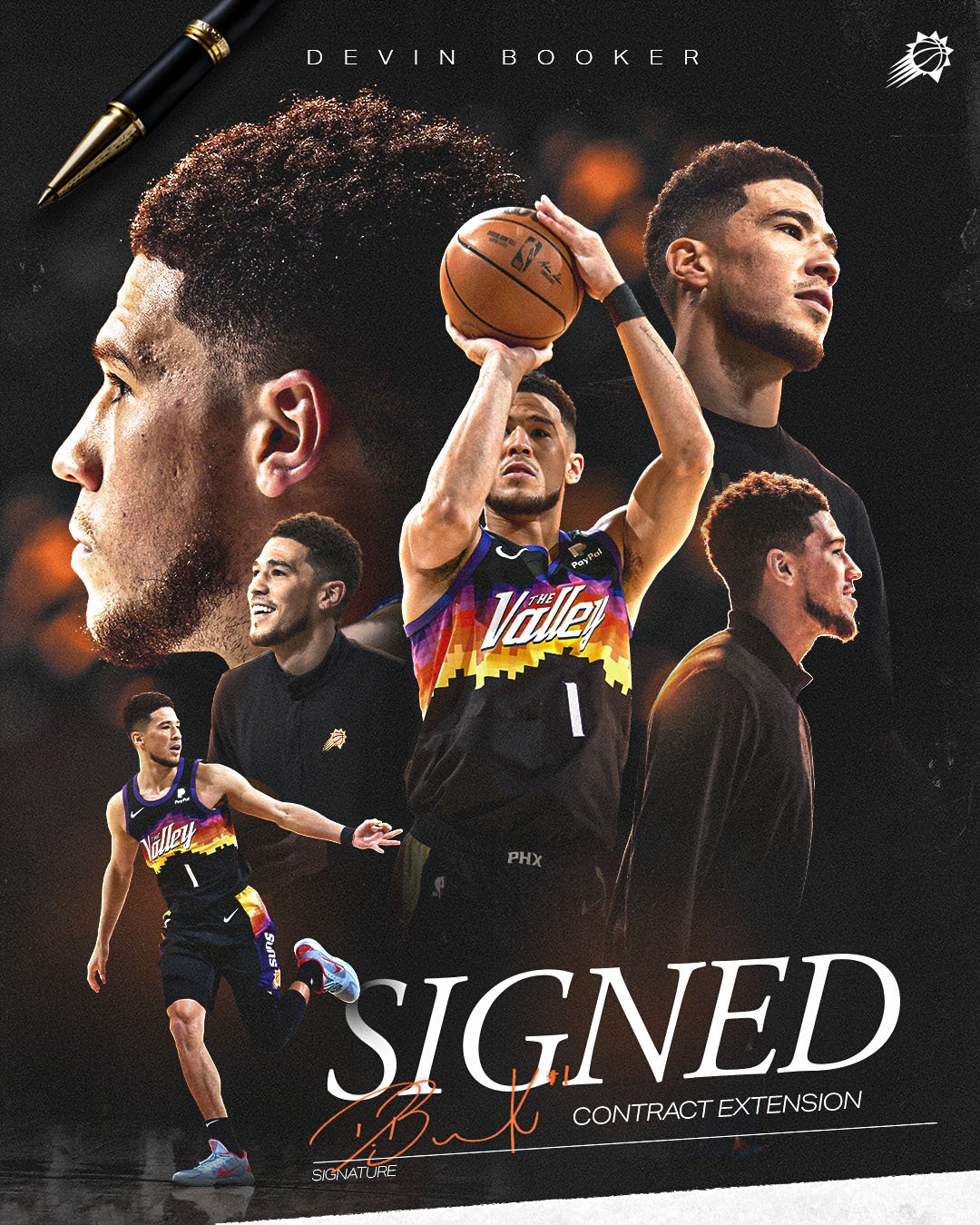 Devin Booker of the Phoenix Suns signed