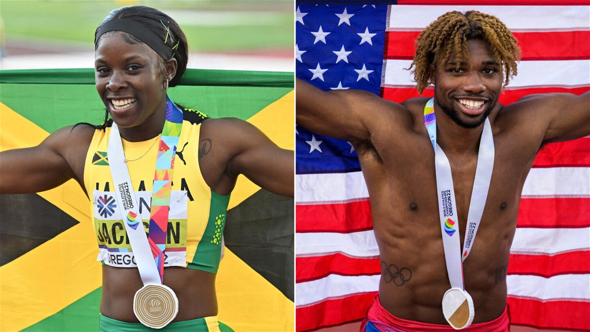 <i>Getty</i><br/>Shericka Jackson and Noah Lyles both smashed 200m sprint records at the World Championships on July 21.