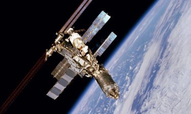The International Space Station (ISS) was photographed by one of the STS-98 crew members aboard the Space Shuttle Atlantis following separation of the Shuttle and Station on February 16