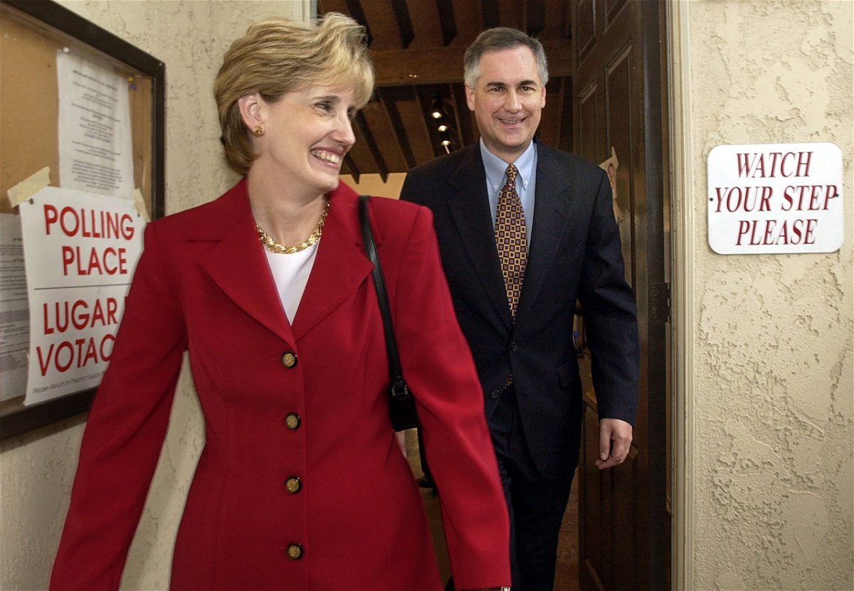 <i>Nick Ut/AP</i><br/>US Rep. Tom McClintock and his wife Lori are seen here in Newbury Park