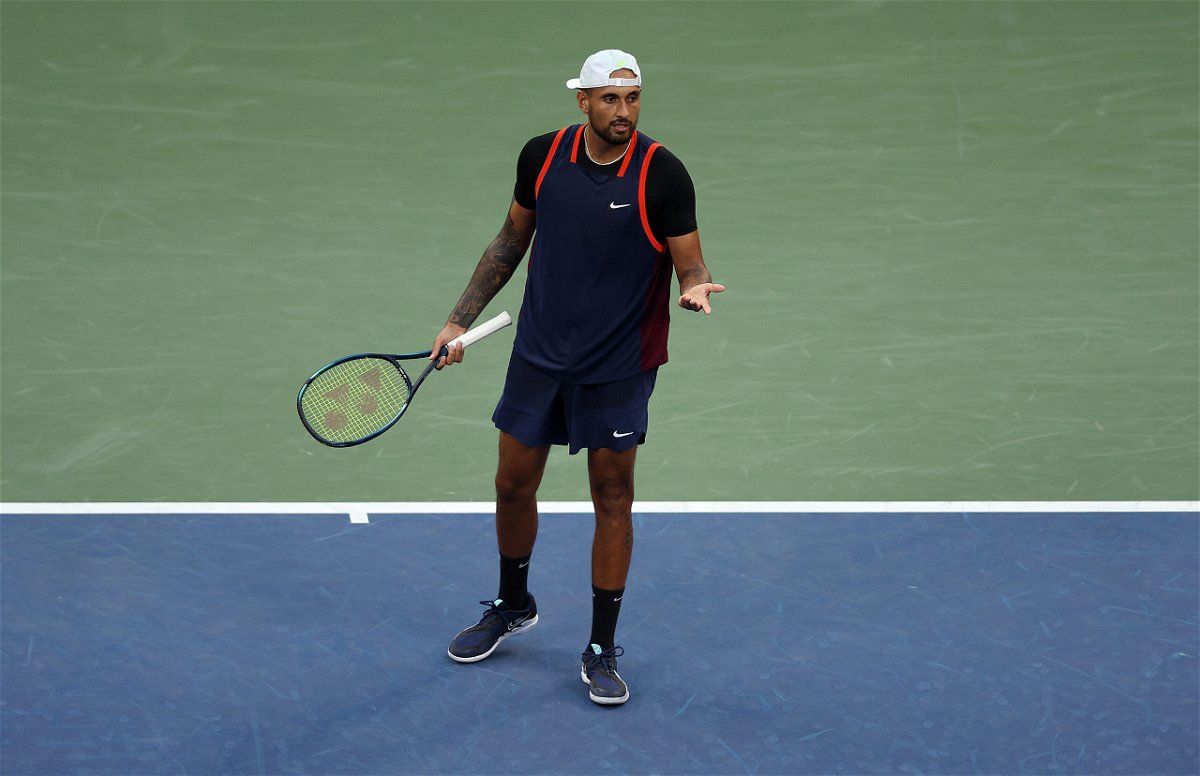 <i>Julian Finney/Getty Images North America/Getty Images</i><br/>Nick Kyrgios was left frustrated by the smell of marijuana coming from the stands in his second round win at the US Open on August 31.