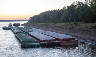 The lowest water levels in the Mississippi River in a decade