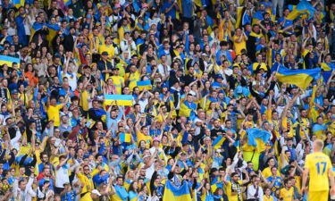 Ukraine has joined Spain and Portugal's bid to host the 2030 World Cup. The Ukrainian crowd is pictured here during the FIFA World Cup 2022 Qualifier playoff semifinal match at Hampden Park