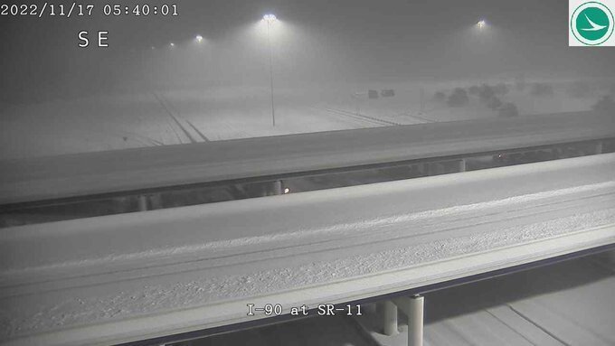 <i>Ohio Department of Transportation</i><br/>The Ohio Department of Transportation tweeted numerous photos of snowfall in Northeast Ohio Thursday morning.