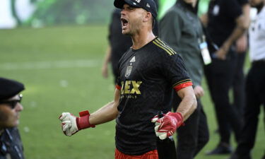 McCarthy celebrates LAFC's victory in Los Angeles.