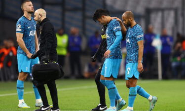 Son Heung-Min was helped off the pitch by Tottenham's medical staff on Tuesday.