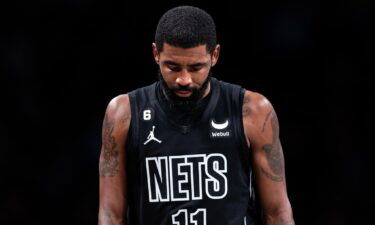 Kyrie Irving walks to the bench during the second quarter of the game against the Indiana Pacers at Barclays Center on October 31.