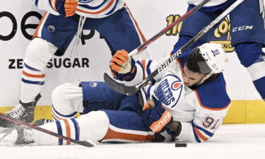 Evander Kane was knocked to the ice before suffering the injury.