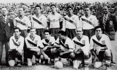 The US line up before the game against England in 1950 is pictured here.