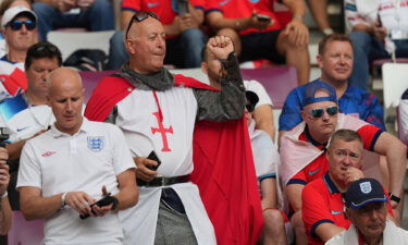 Some England fans attend sports events dressed as the English patron Saint George.