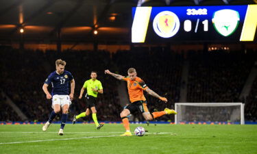 James McClean (right) has 95 caps for Ireland and earlier this year