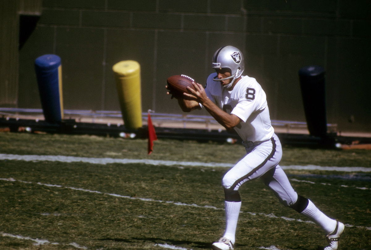 <i>Focus On Sport/Getty Images</i><br/>Punter Ray Guy of the Oakland Raiders in action punting circa mid 1970's during an NFL football game. Guy has died at the age of 72