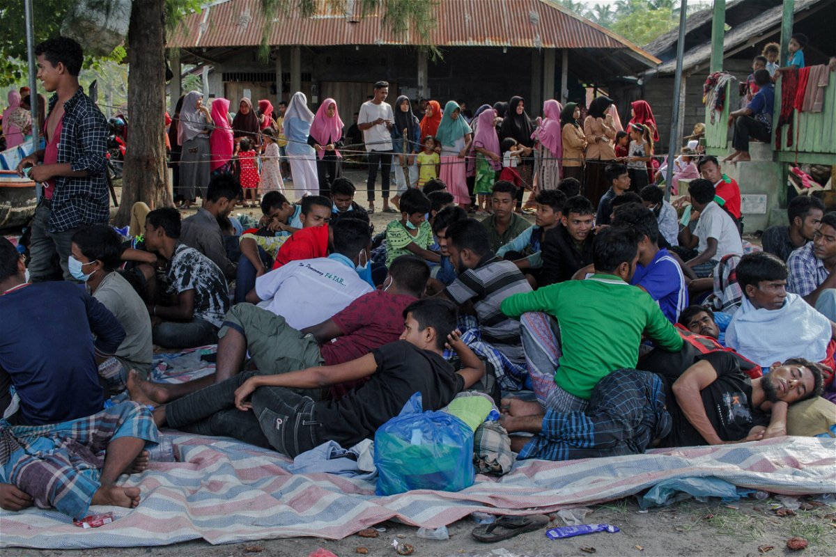 <i>Fachrul Reza/NurPhoto/Getty Images</i><br/>The plight of nearly 200 Rohingya refugees adrift in the Indian Ocean for the past month is growing increasingly desperate. Rohingya people are pictured here at a shelter in Indonesia