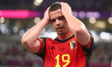 Leander Dendoncker reacts during the World Cup match between Croatia and Belgium at Ahmad Bin Ali Stadium.