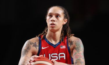 US player Brittney Griner prepares to shoot a free throw against Nigeria during the second half of a Women's Preliminary Round Group B game on day four of the Tokyo 2020 Olympic Games at Saitama Super Arena on July 27