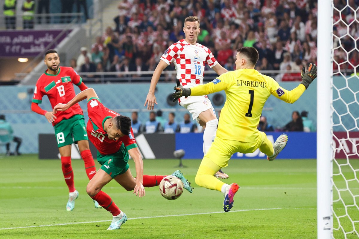 <i>Alex Livesey - Danehouse/Getty Images</i><br/>Dari scores for Morocco against Croatia.
