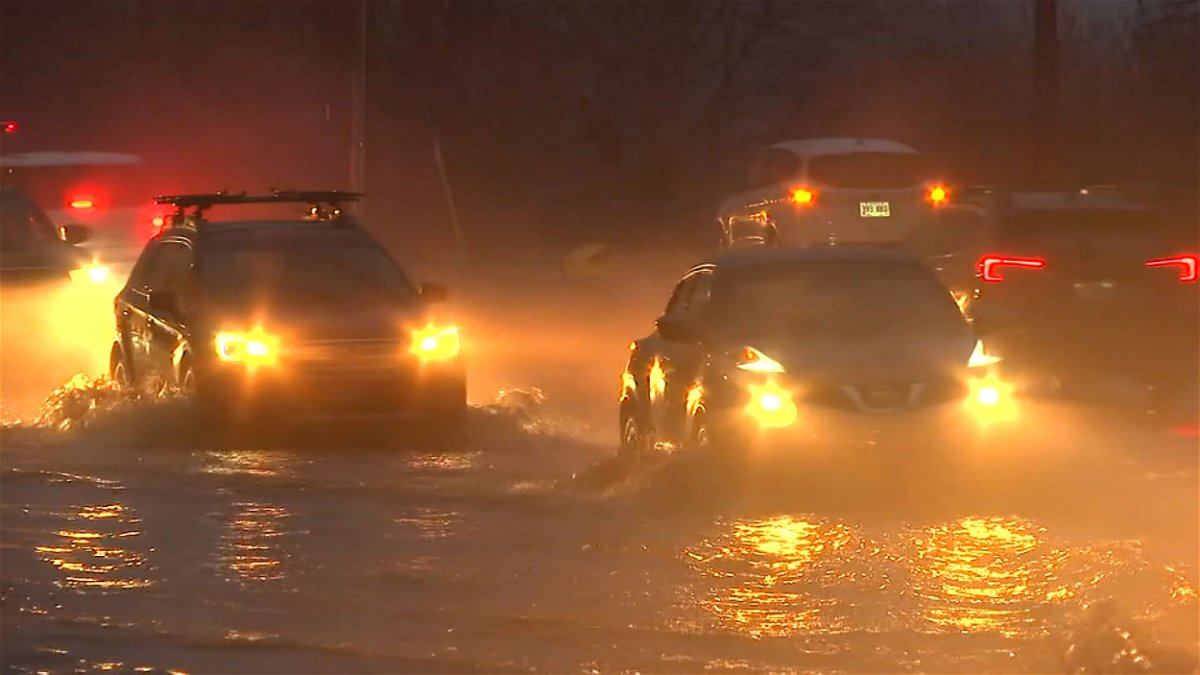High water made travel difficult on Highway 30 in Linnton