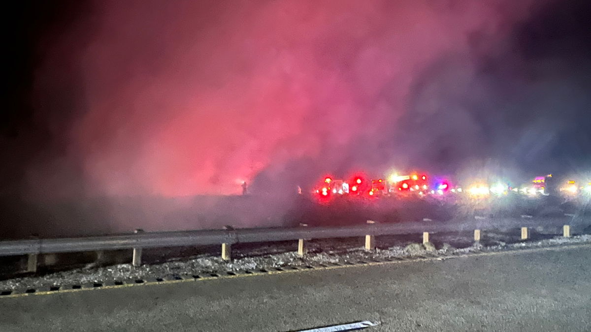 A Trailer Fire Lights Up The Night Sky In Imperial County