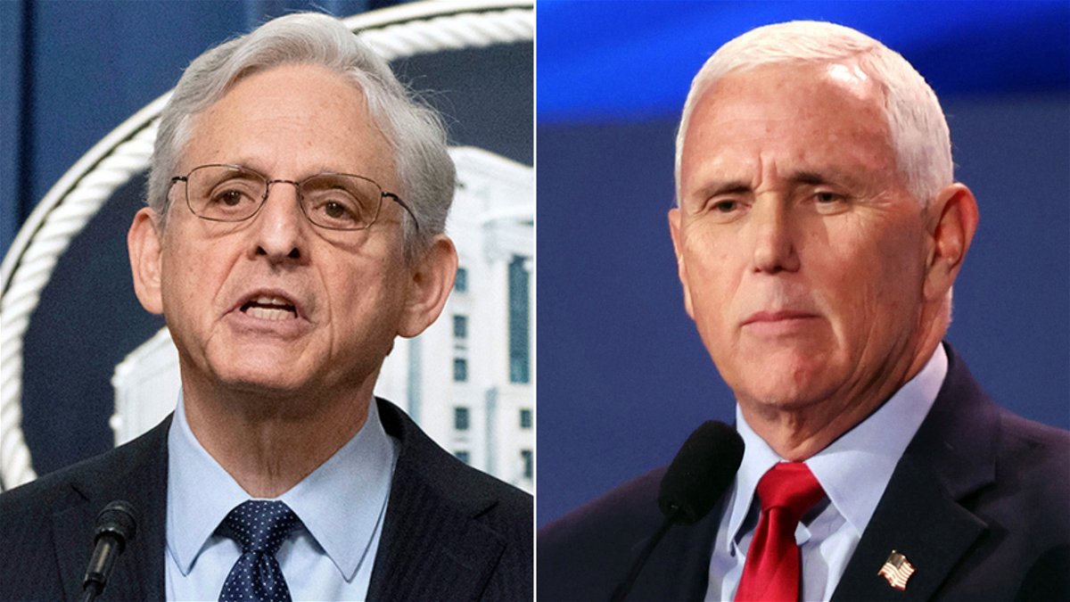 Attorney General Merrick Garland (left) and former Vice President Mike Pence are pictured here in a split image.