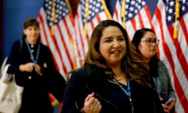 Delia Ramirez leaves an orientation meeting in the US Capitol Building on November 14