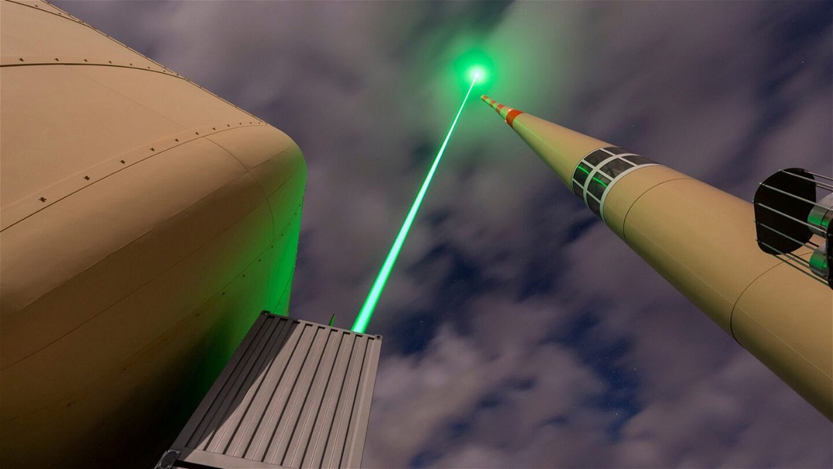 <i>Martin Stollberg/TRUMPF</i><br/>The laser was focused above a 124-meter-high (406.8-foot) transmitter tower belonging to Swisscom