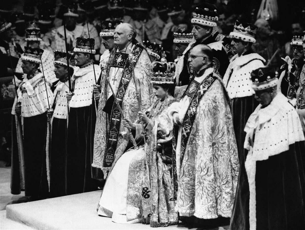 Queen Elizabeth II was crowned in Westminster Abbey on June 2