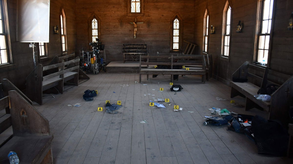 <i>Santa Fe County Sheriff's Office/AFP via Getty Images</i><br/>This image from the Santa Fe County Sheriff's Office released in April of 2022 shows the scene of the shooting at the Bonanza Creek Ranch in Santa Fe