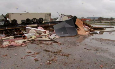 A possible tornado left damage in Pasadena