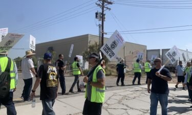 Teamsters Local 542 on strike in front of First Transit on Ross Ave.
