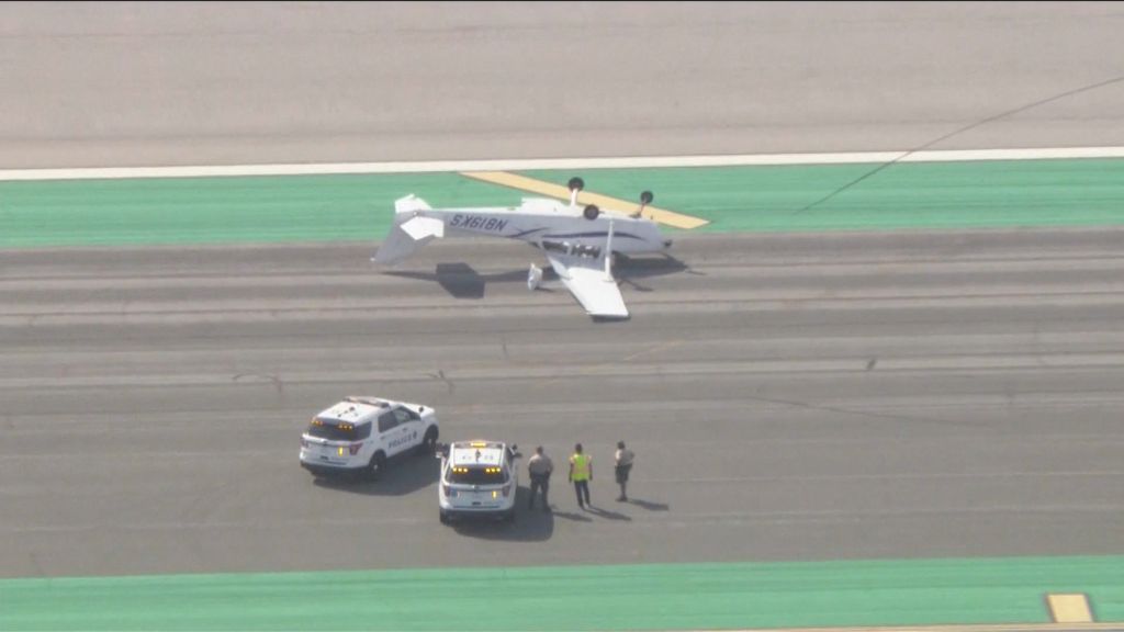 California plane flips upside down on runway KYMA