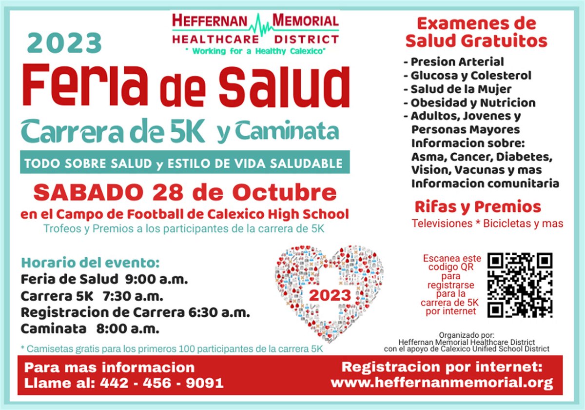 Heffernan Memorial Healthcare District to host health fair, 5K run and  walk-a-thon - KYMA
