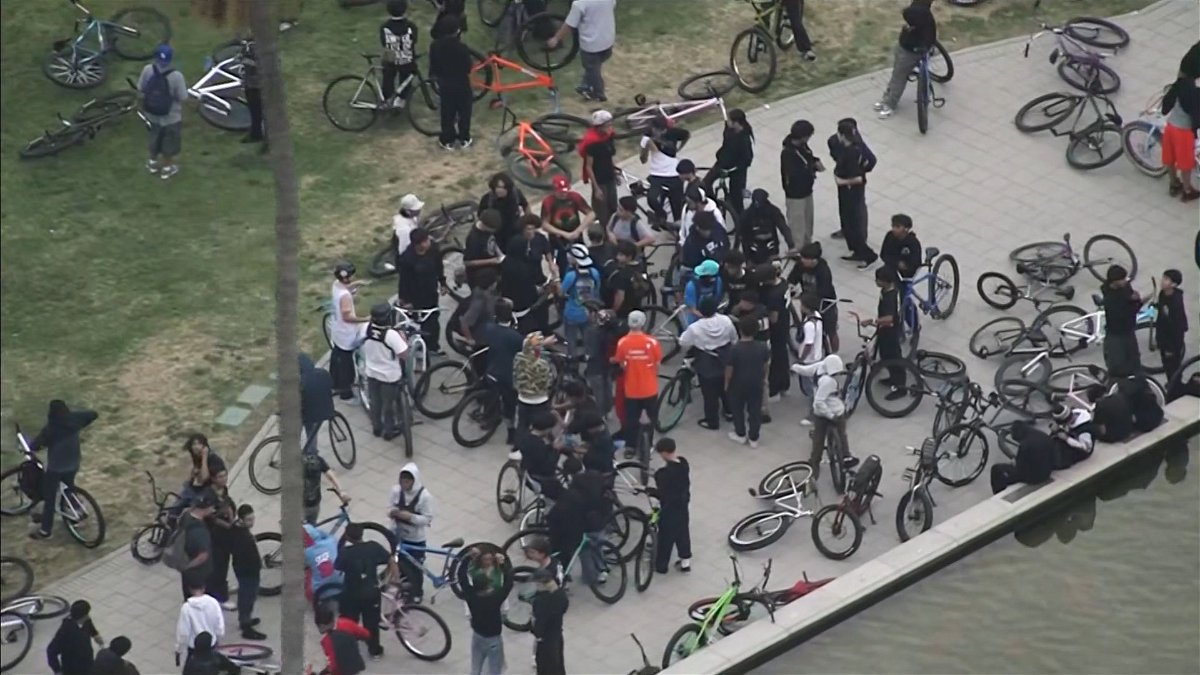 Bicyclists in California make a disturbance