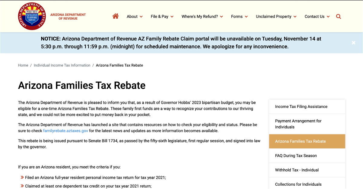 Arizona Family Tax Rebate signed off by Katie Hobbs KYMA